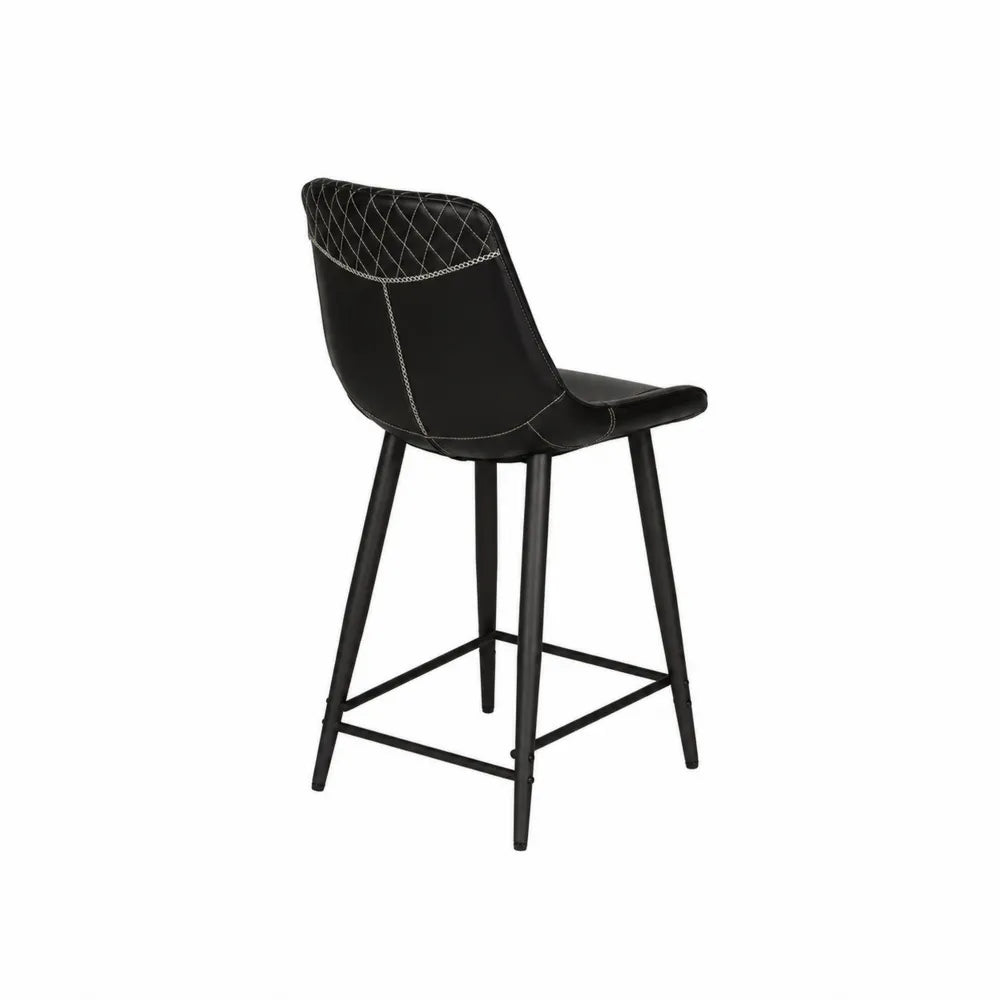 Barhocker Schwarz Stahl PU-Leder 110 cm